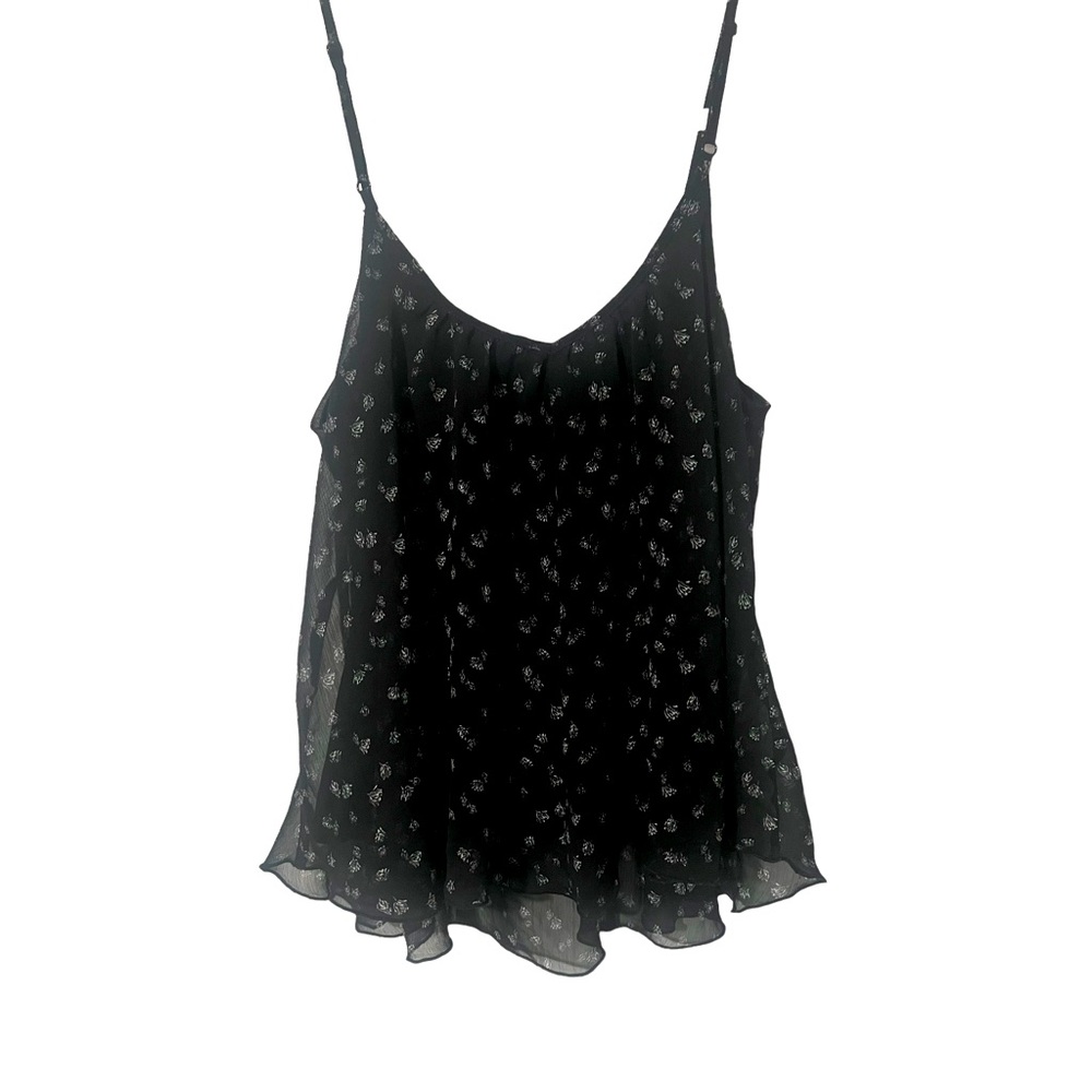 EXPRESS Black Floral Chiffon Layered Camisole